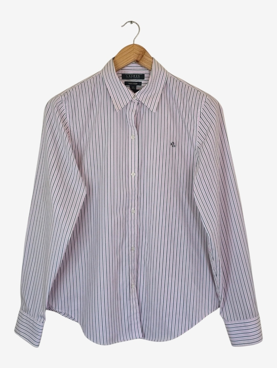 Lauren Ralph Lauren Tops - Lauren Ralph Lauren Shirt Womens M Pink Stripe Button Down Non Iron